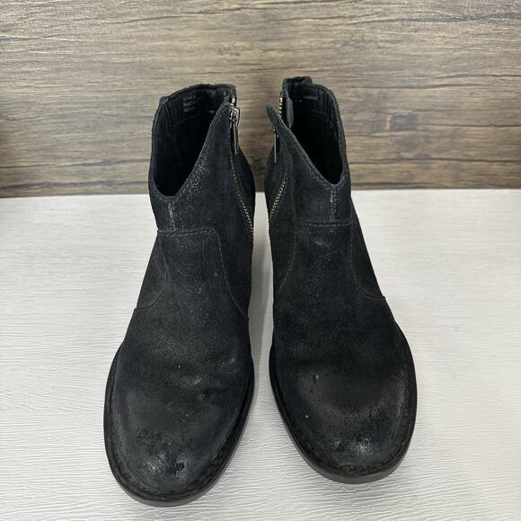 Born Boots Womens Size 8 Michel Black Suede Distressed Western Bootie - Picture 5 of 11